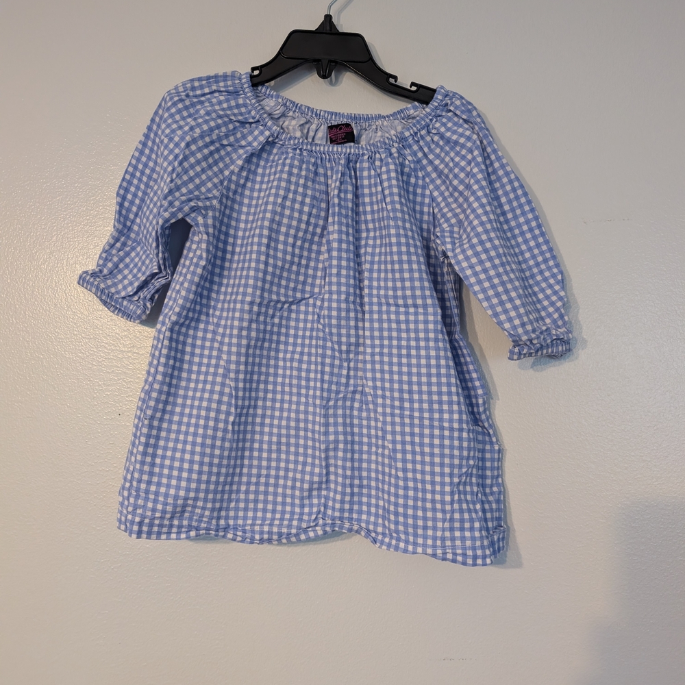 Blue Gingham Kids Top